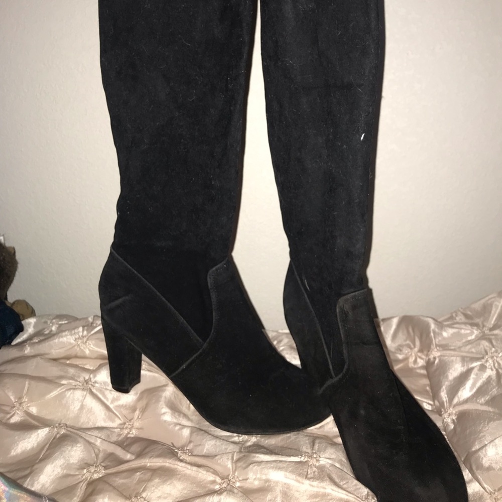 Over the knee suede boots